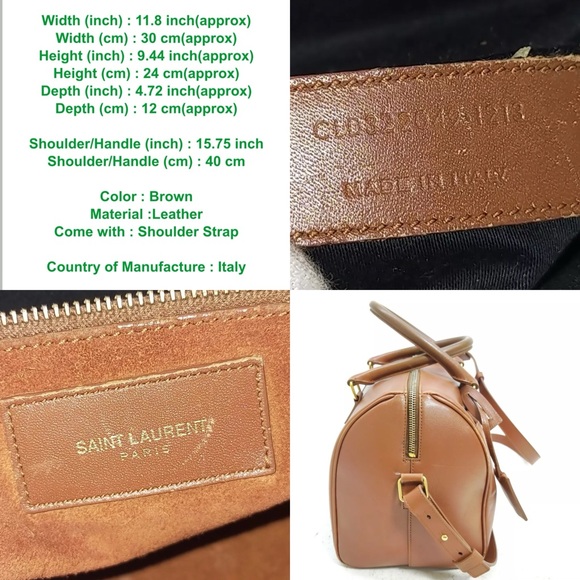 Yves St. Laurent leather Classic Duffle 6 Boston bag 2 way tan brown - Picture 2 of 2